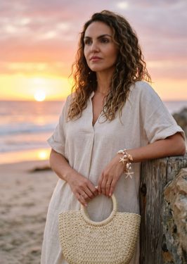 Pulsera verano con estrella de mar, caracoles